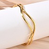304 Stainless Steel Wavy Cuff Bangles SA-CBA46AF-30G-3