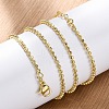 Brass Rondelle Link Chain Necklaces for Women X-NJEW-K282-04G-1