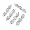 SHEGRACE Brass Pave Clear Cubic Zirconia Triple Oval Links Connector Charms XGRQ3P683-644P-1