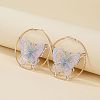 Alloy & Embroidery Cloth Hoop Earrings FS-WG7CC6D-02-1