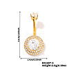 Chic Flat Round Brass Full Crystal Rhinestone Curved Barbell Belly Button Rings with Shiny Delicate Design YW9589-5-1