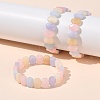 Oval Natural Malaysia Jade Beaded Stretch Bracelets G-P589-02A-02-1