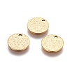 Ion Plating(IP) 304 Stainless Steel Textured Pendants STAS-I098-01-10mm-G-3