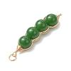 2Pcs 2 Styles Natural Dyed Taiwan Jade Copper Wire Wrapped Pendants PALLOY-JF05057-5