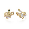 Brass Micro Pave Cubic Zirconia Cuff Earrings EJEW-R114-022-NF-1