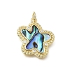 Brass Micro Pave Clear Cubic Zirconia Pendants CU-CBAF50C-08G-1
