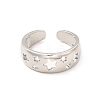 Rack Plating Brass Hollow Star Cuff Rings for Women RJEW-C050-14P-2