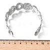 Hammered 304 Stainless Steel Cuff Bangles for Women BJEW-T030-02P-5