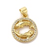 Zodiac Theme Brass Micro Pave Cubic Zirconia Pendants KK-M273-05B-G-1