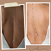 2Pcs 2 Colors Teardrop Alloy Clear Cubic Zirconia Tassel Sexy Body Chains AJEW-CY0001-26-4