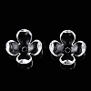 4-Petal Transparent Acrylic Bead Caps FACR-T001-09A-3