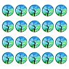 Half Round/Dome Tree Pattern Glass Flatback Cabochons for DIY Projects GGLA-YW0001-14D-1