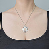 201 Stainless Steel Hollow Sun Pendant Necklace NJEW-OY002-28-2