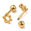 Ion Plating(IP) 304 Stainless Steel Stud Earrings EJEW-Z034-13G-2