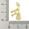 Rack Plating Brass Micro Pave Clear Cubic Zirconia Pendants KK-U021-06G-3