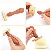 Olycraft Brass Wax Seal Stamp Head & Pearwood Handle Kit AJEW-OC0002-85I-3