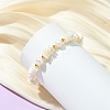 Electroplated Shell Pearl & Brass Beaded Stretch Bracelets for Women BJEW-JB13997-2