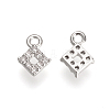 Brass Micro Pave Cubic Zirconia Charms KK-R015-079P-1