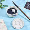 Fish Shape Ceramics Ink Plate with Handle DJEW-WH0027-05B-4