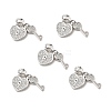 Brass Micro Pave Clear Cubic Zirconia Charms KK-E068-VB177-3