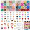 2 Sets 2 Styles DIY Alloy Enamel Pendants & Glass Beads Stretch Bracelets Making Kits DIY-YW0011-85-1