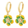 Brass Micro Pave Cubic Zirconia Hoop Dangle Earrings KK-CBA8324-10G-6