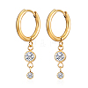 Stainless Steel Hoop Earrings with Cubic Zirconia for Women QT6640-1-1