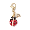 Ladybird Glass Seed Beaded Pendant Decorations HJEW-MZ00138-1