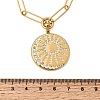 304 Stainless Steel Crystal Rhinestone Sun Pendant Paperclip Chain Necklaces for Women NJEW-G199-03G-5