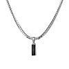 Rectangle 304 Stainless Steel Cubic Zirconia Snake Chain Pendant Necklaces FS-WGB1AC9-01-5