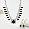 Brass Rhinestone Pendant Necklaces & Earring Sets for Women WG00284-01-2