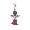 6Pcs 6 Colors Transparent Acrylic & Dyed Synthetic Turquoise Halloween Skull Angel Pendant Decorations HJEW-JM03903-4