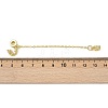 Brass Pave Clear Cubic Zirconia European Safety Chains with Charms KK-L236-16D-G-3