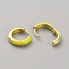 Enamel Hoop Earrings with Clear Cubic Zirconia EJEW-WH0004-39F-3