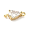 Brass Pave Cubic Zirconia Connector Charms KK-Z120-31G-03-2