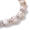 2Pcs Sea Shell & Synthetic Turquoise Assembled & Natural Rhodochrosite Beads Stretch Bracelet Set for Men Women BJEW-JB12125-5