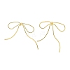 Bowknot Rack Plated Brass Stud Earrings for Women EJEW-Z051-11A-G-1