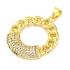 Rack Plating Brass Micro Pave Cubic Zirconia Pendants KK-M021-07G-01-2