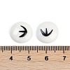 White and Black Flat Round Cartoon Resin Cabochons LS-CRES-Q009-01B-2