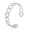 Non-Tarnish 304 Stainless Steel Heart Open Cuff Bangle for Women BJEW-L682-001P-3