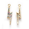 Brass Cubic Zirconia Pendants LS-KK-O119-10G-1