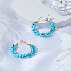 1 Pair Alloy Glass Seed Beads Hoop Earrings EJEW-LP0003-65B-3