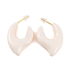 Nuggets Brass Enamel Half Hoop Stud Earrings for Women EJEW-G391-20B-G-2