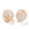 Transparent Spray Painting Crackle Glass Beads GLAA-L046-01A-08-2