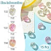 15Pcs 3 Styles Transparent Glass Beads GLAA-YW0003-69-2