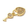 Brass Micro Pave Cubic Zirconia Pendants KK-C072-27A-G-2