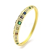 Brass Micro Pave Clear Cubic Zirconia Hinged Bangles BJEW-Z062-24G-1