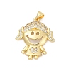 Brass Micro Pave Cubic Zirconia Pendants KK-D317-103G-1
