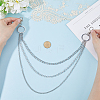 1Pc Alloy Twisted Chain 3 Layered Chain Belts for Women Men AJEW-CY0002-25P-3