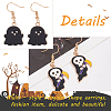 ANATTASOUL 8 Pairs 8 Style Halloween Ghost Enamel Dangle Earrings Sets EJEW-AN0002-51-3